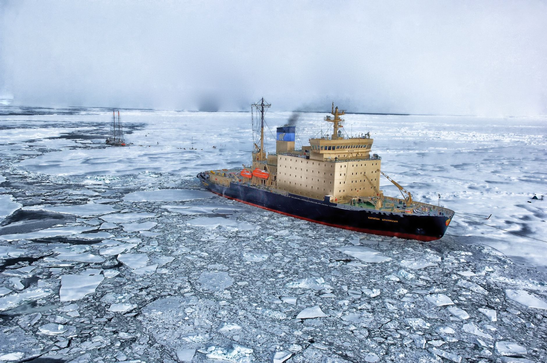 Sailing Through Drift Ice on the Okhotsk Sea
