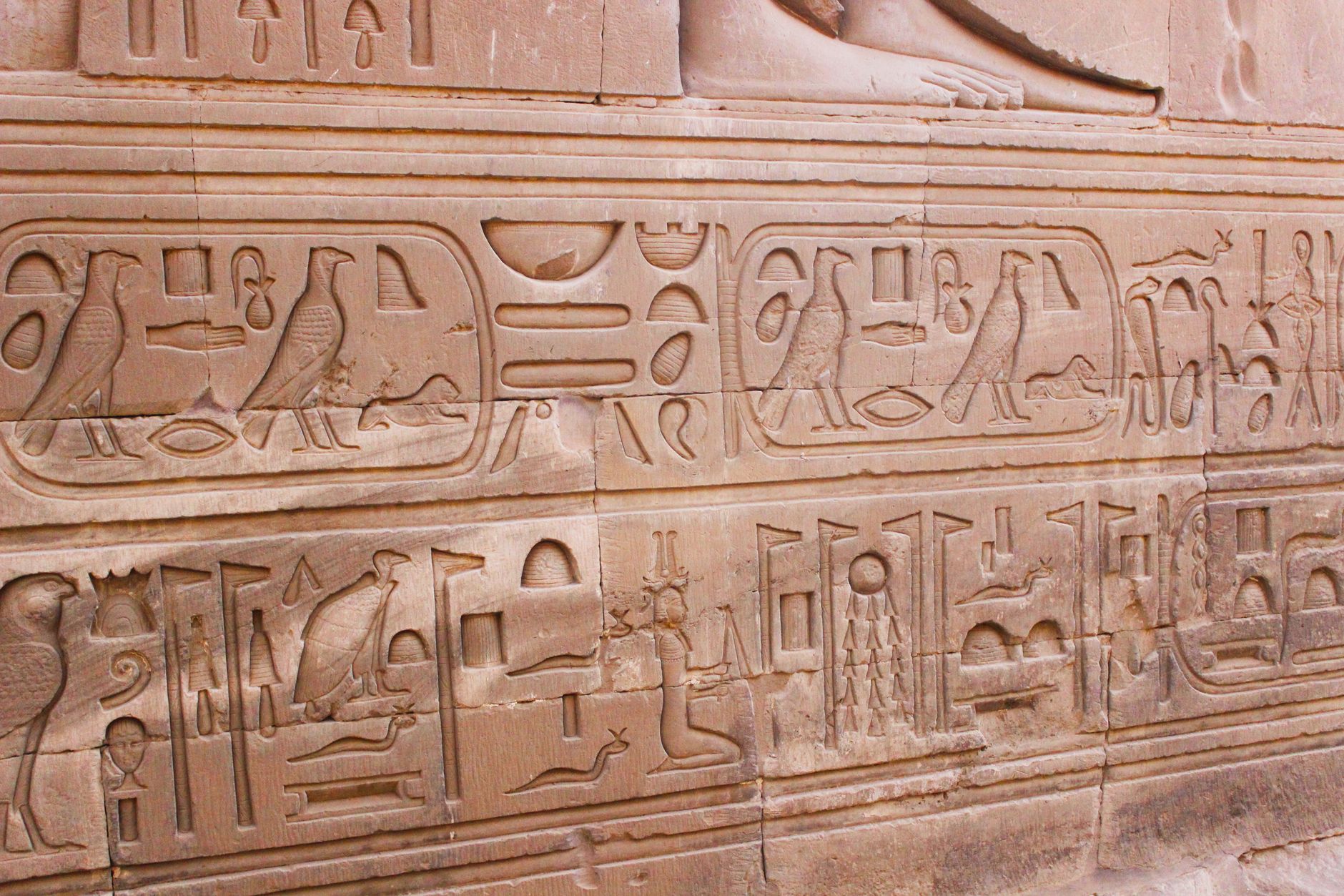 Ancient flood-level inscriptions carved into the granite of Sehel Island.