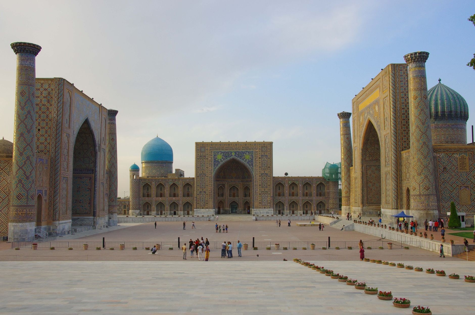 Bibi-Khanym Mosque, commissioned by Timur after his campaign in India, once ranked among the largest mosques in Central Asia.
