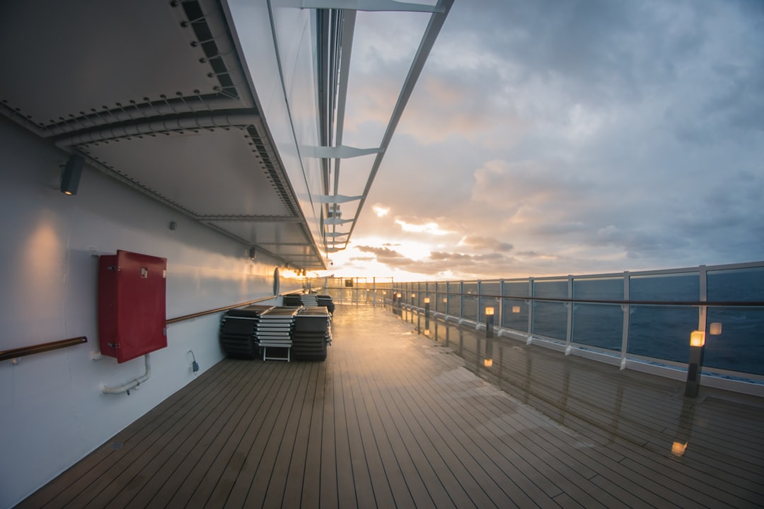 Bundled against the wind on the open deck, one of the few reliable ways to settle a queasy stomach.