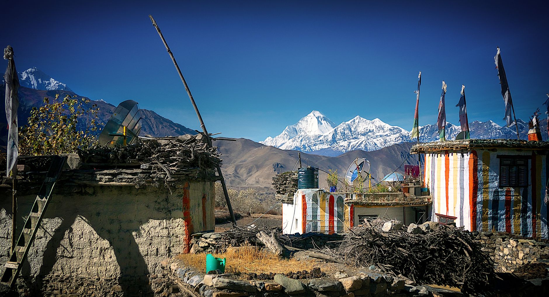 Chamje to Chame, through Dharapani's mani walls and Timang's apple orchards