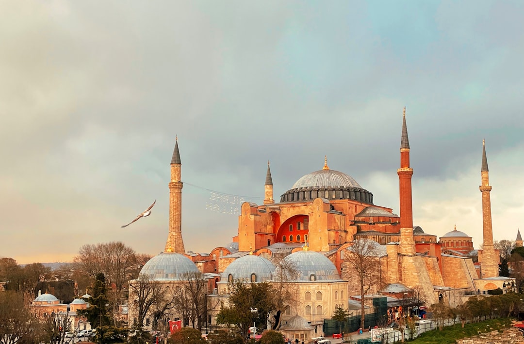 Hagia Sophia mosque in Istanbul under a grey winter sky