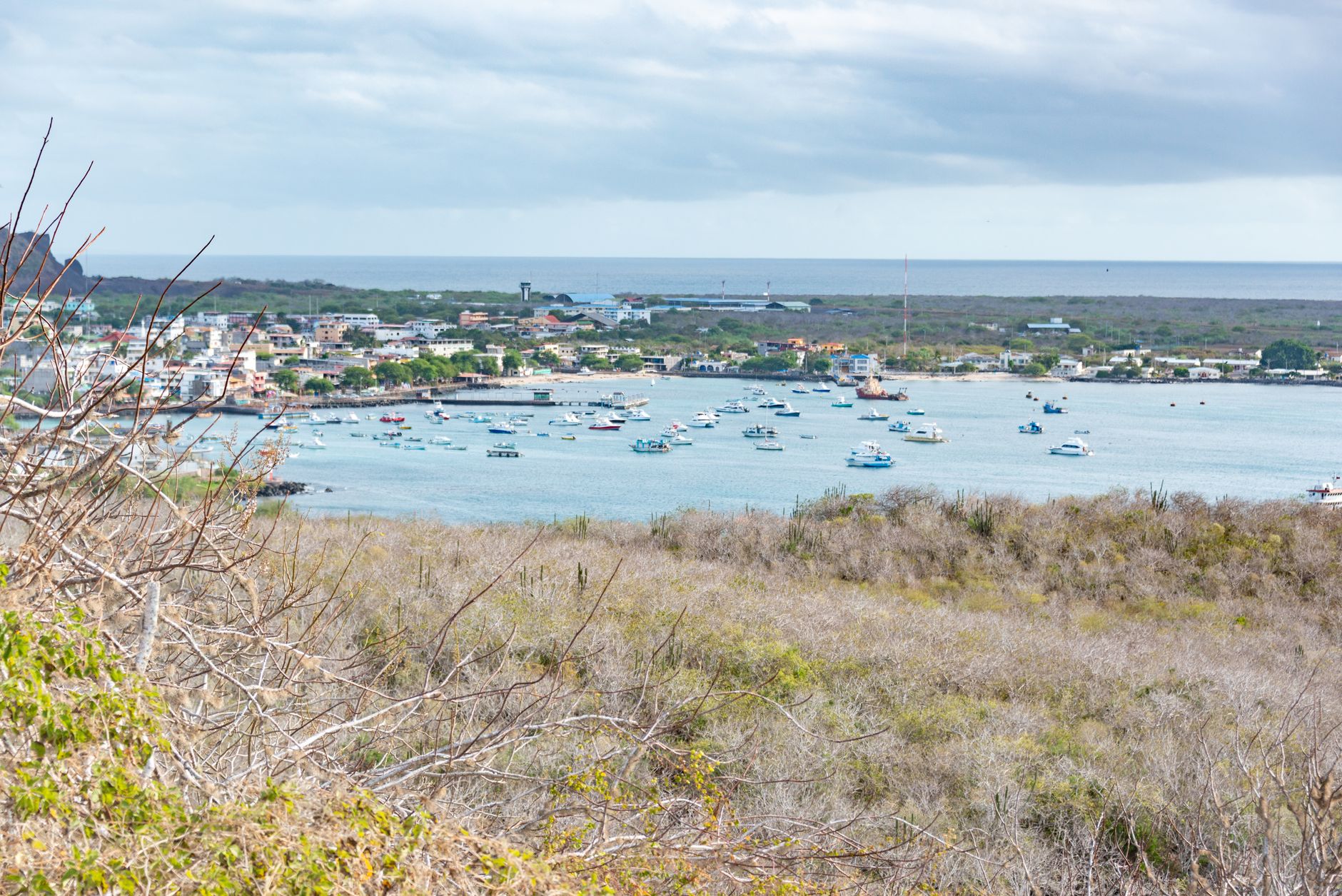Landing at Baltra, Crossing to Puerto Ayora, First Panga Lesson