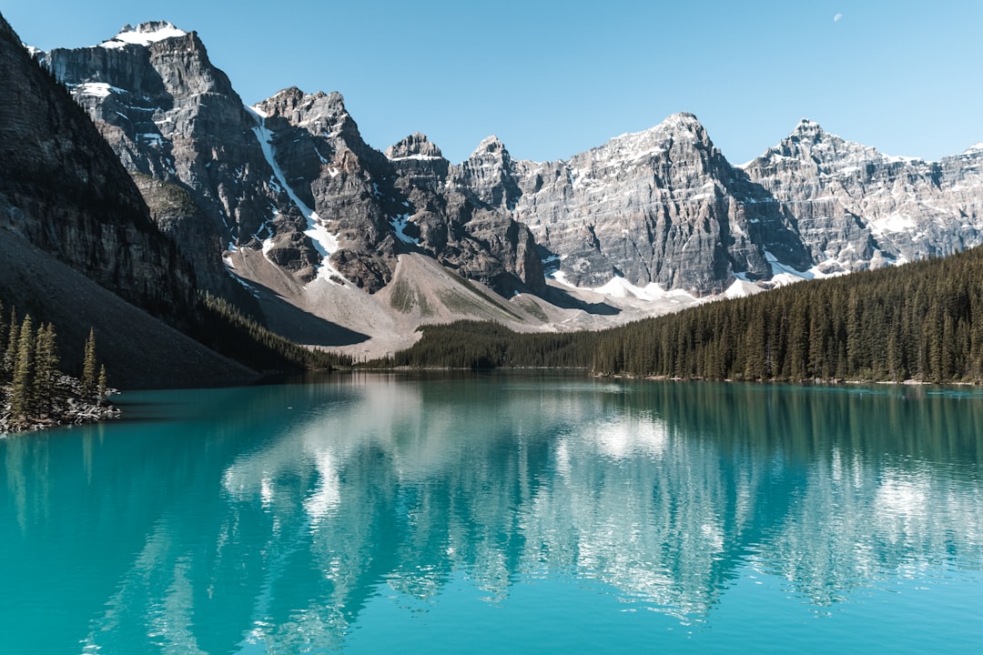 Moraine Lake and the Valley of the Ten Peaks, a short drive from the Lake Louise townsite.