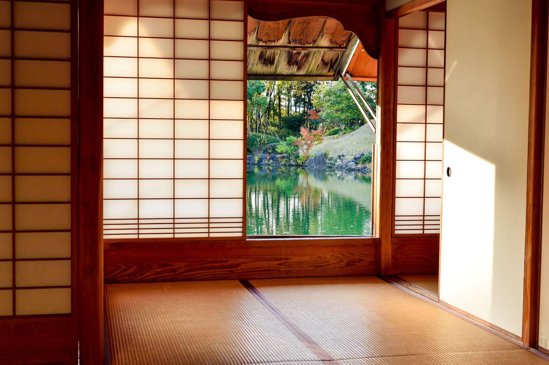 Morning light through the shoji screens at the Aman Tokyo.