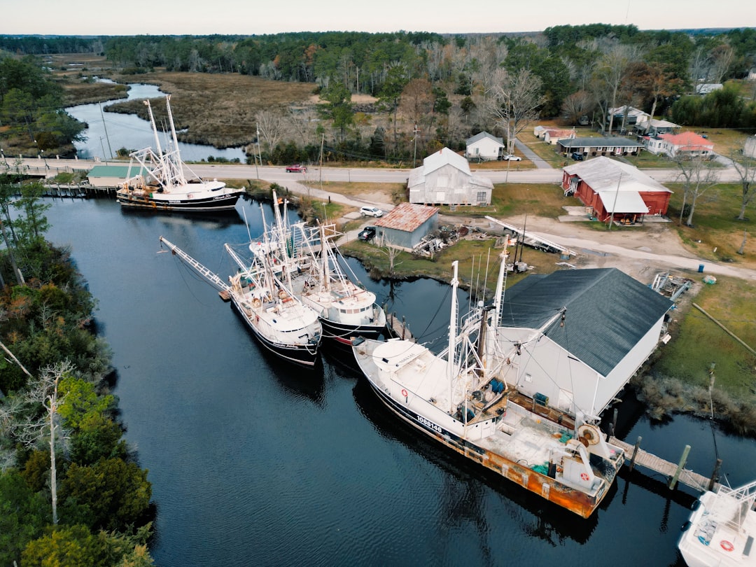 Ocracoke's Silver Lake harbor, reachable only by ferry or small plane.