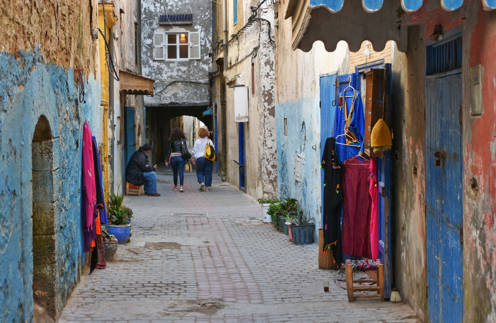 One of the medina's countless blue doors, a color scheme dating to a 1930s French decree that survives as the town's signature.