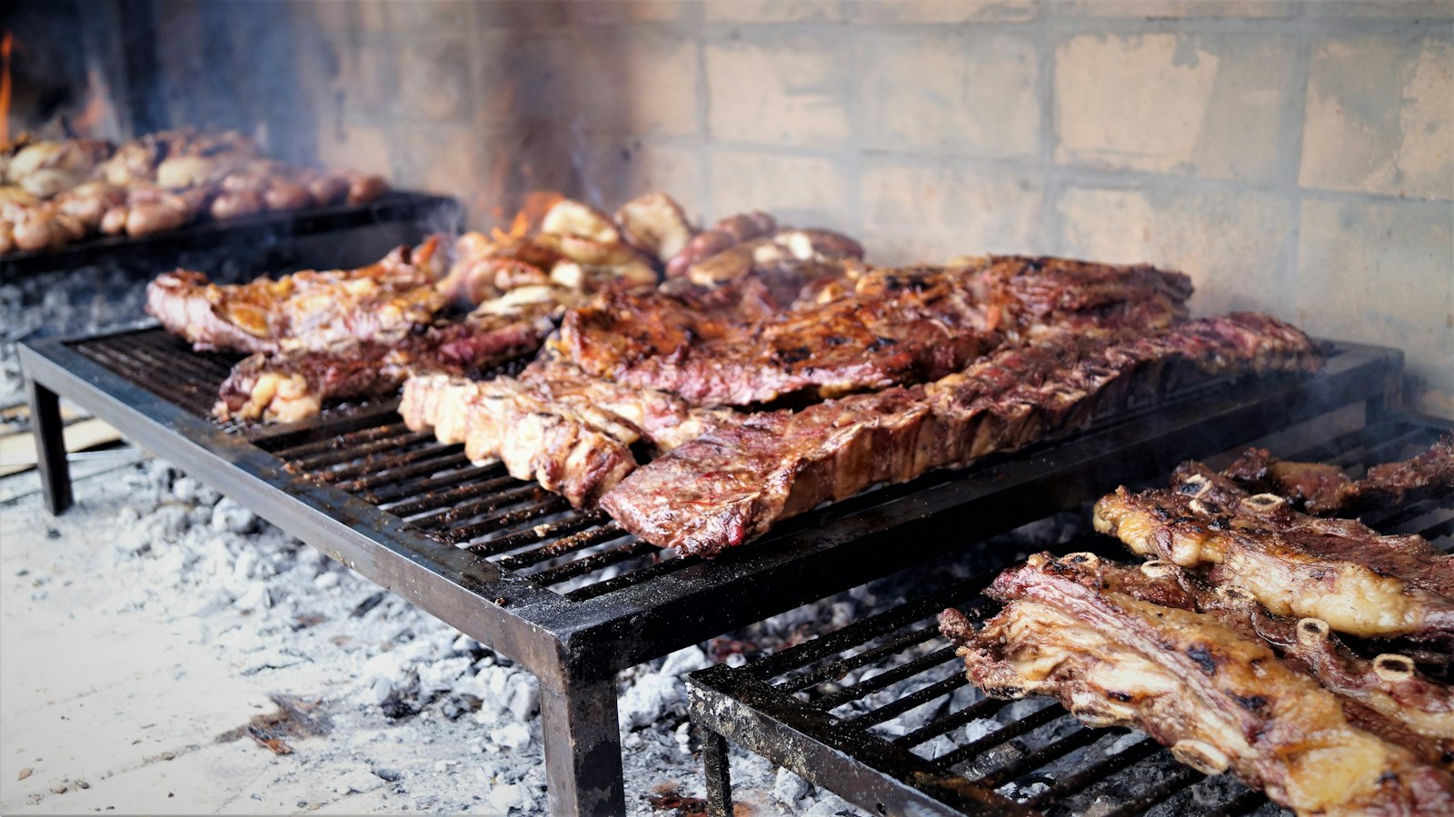Seven wood fires in use at once at Siete Fuegos, Francis Mallmann's restaurant inside The Vines Resort & Spa.