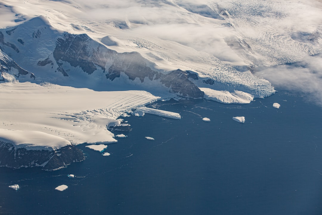 Snow and glacier-covered cliffs of Point Wild on Elephant Island, South Shetland Islands