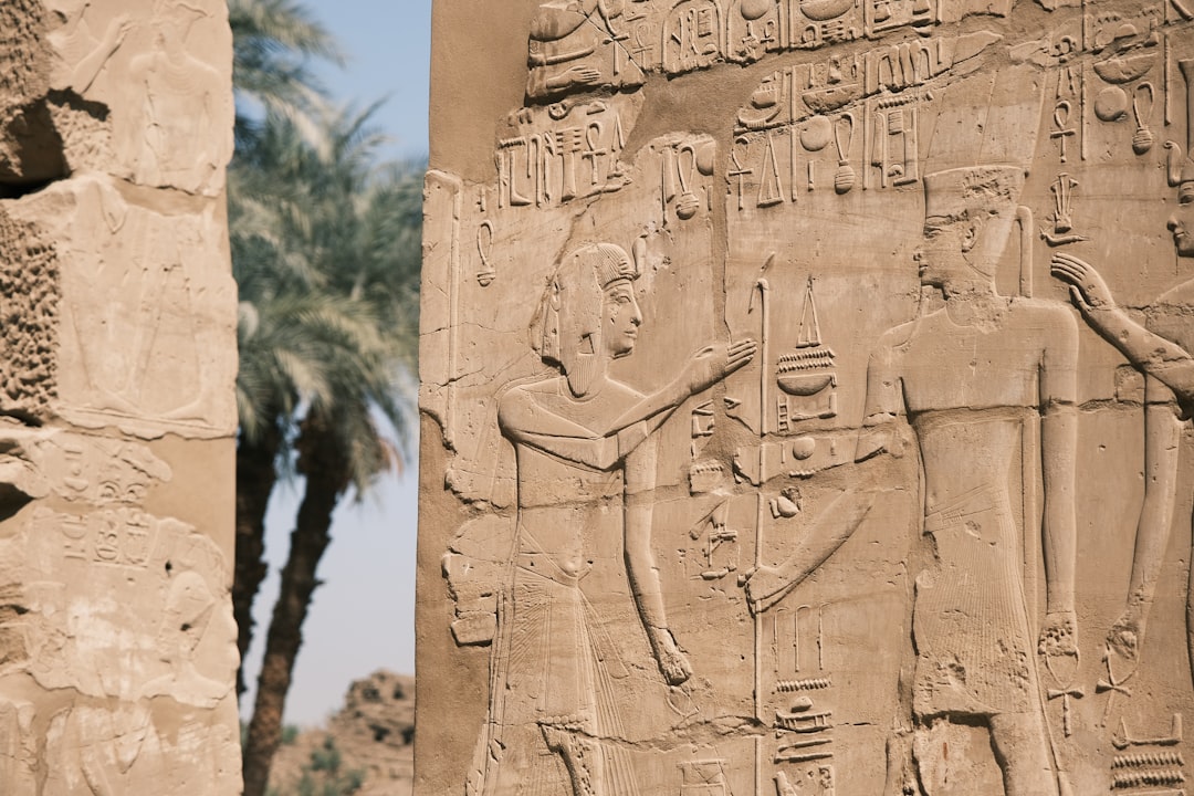 Sunk relief carvings inside the Temple of Kom Ombo, the boarding point for the sail south.