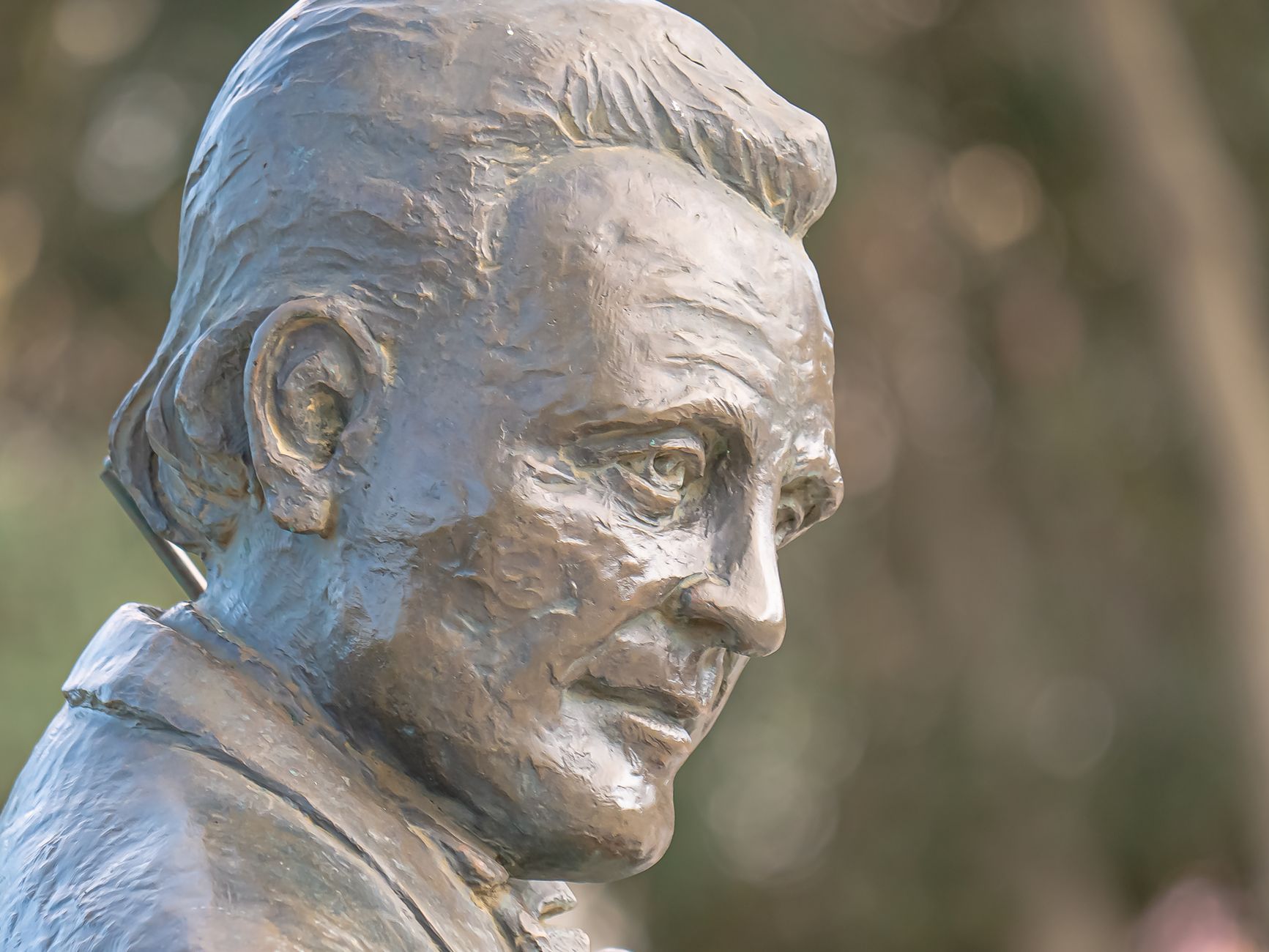 The bronze bust of Captain Luis Pardo at Point Wild, marking the spot where the Yelcho collected the last of Shackleton's crew in August 1916.