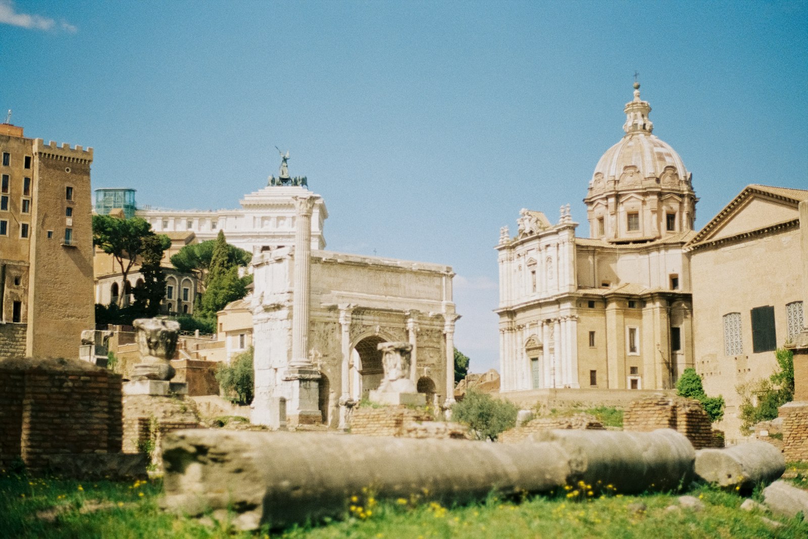 The cylindrical Tomb of Caecilia Metella, later fortified into a medieval keep.