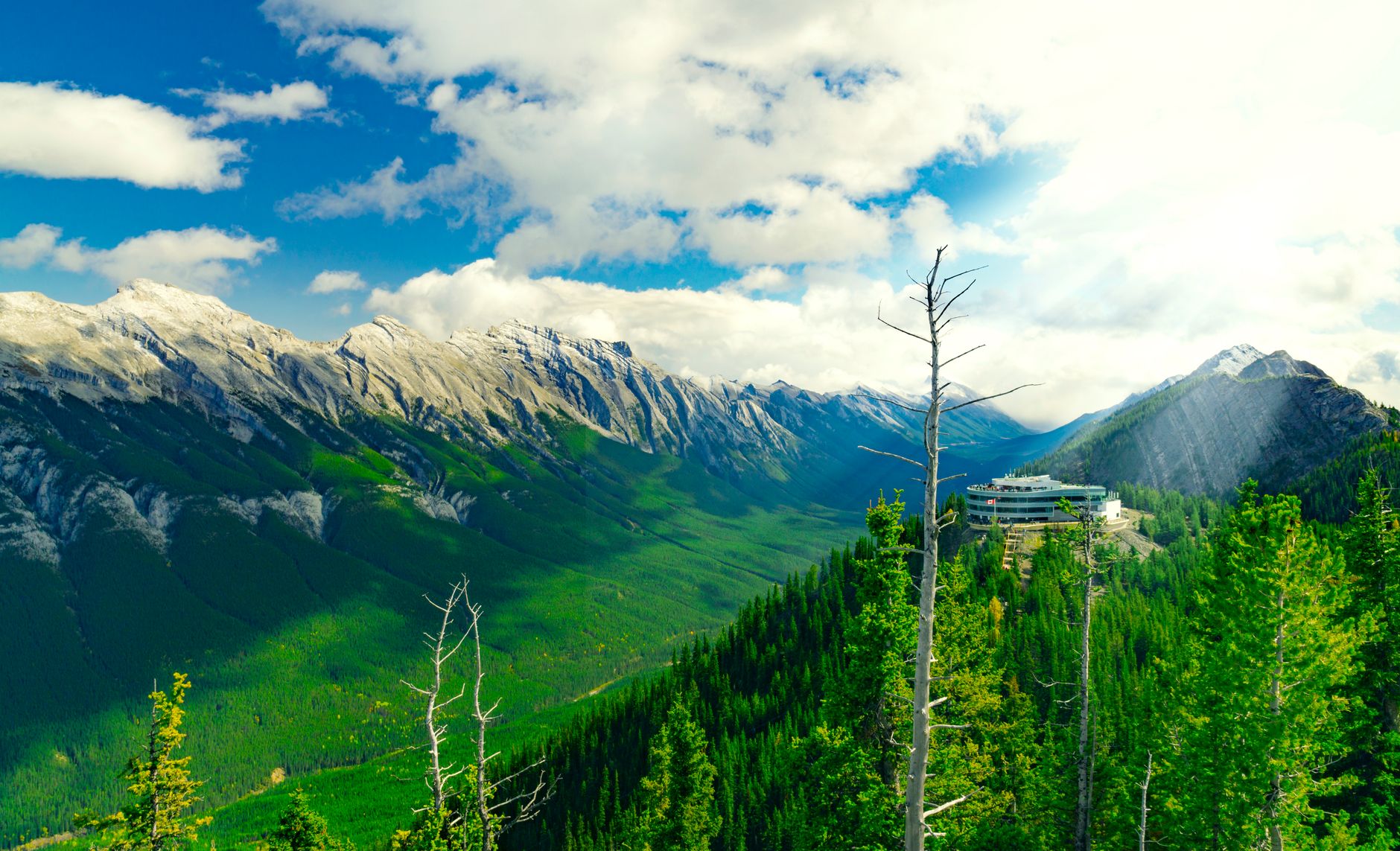 The eight-minute gondola ride up Sulphur Mountain, best done before the midday crowds.