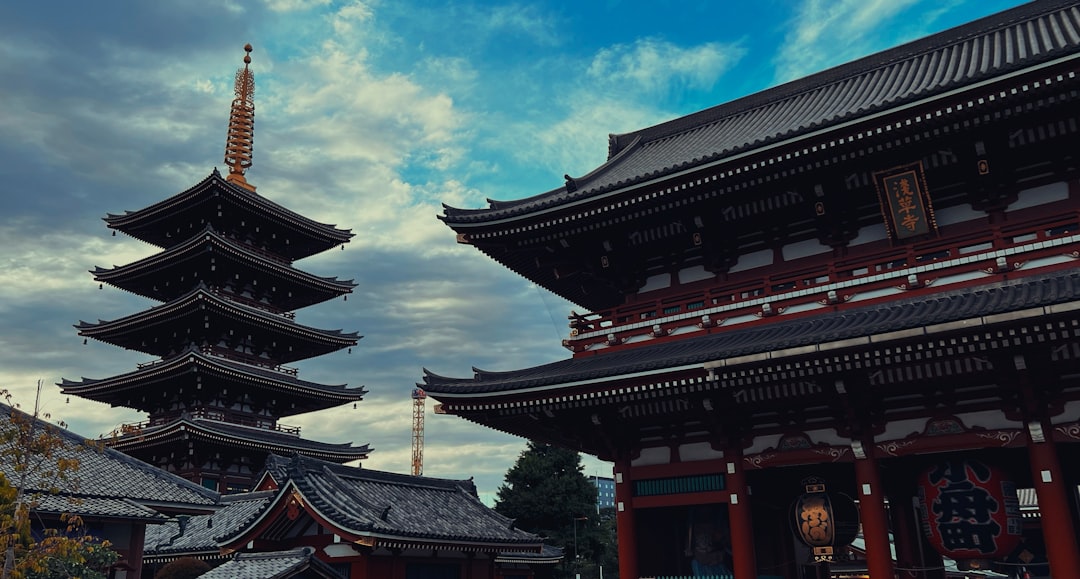 The five-story pagoda at Senso-ji before the crowds arrive.