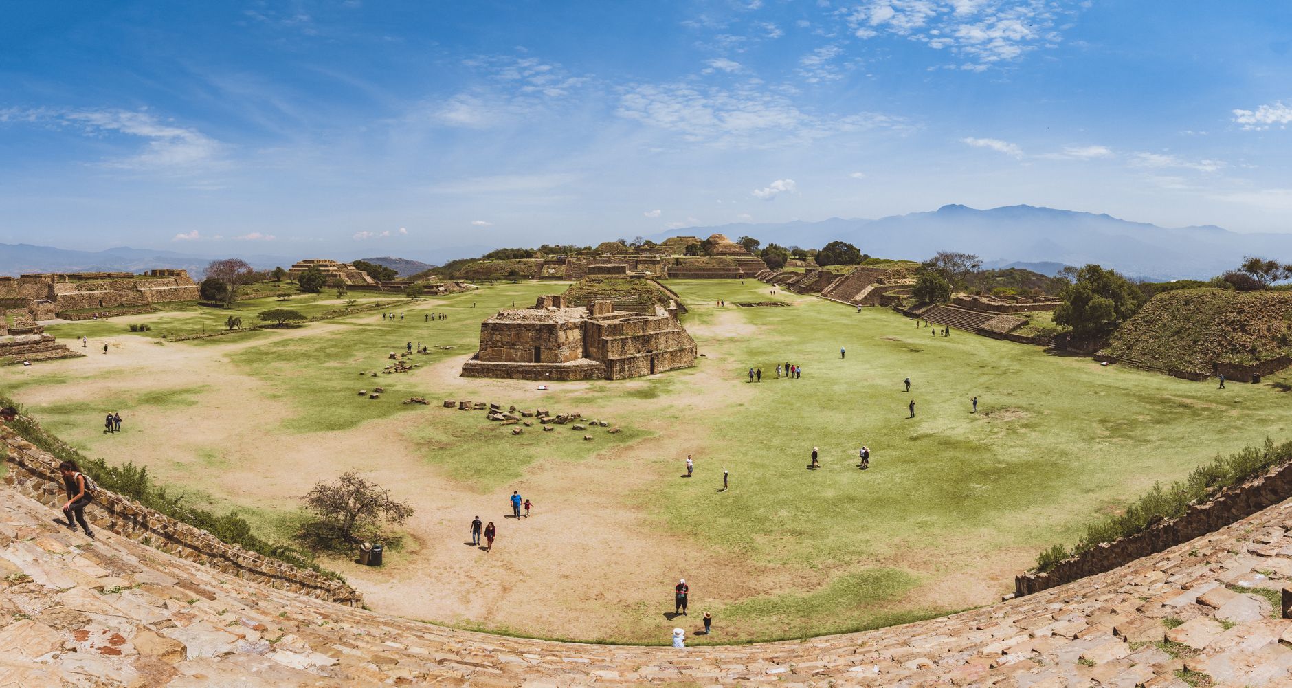 The Great Plaza at Monte Albán, once the political center of the Zapotec civilization, overlooks the entire Oaxaca Valley.