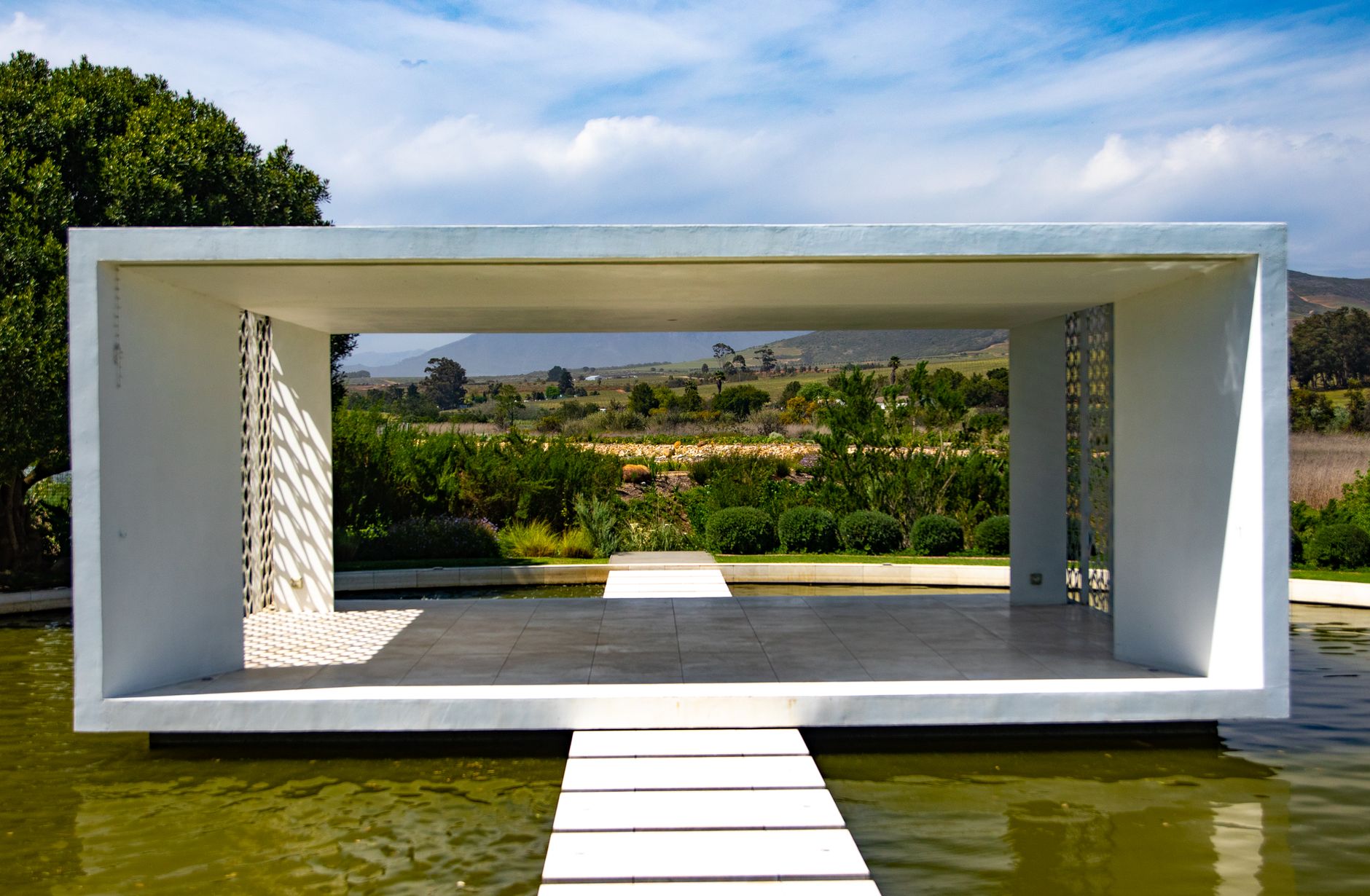 The Piedra Infinita pavilion at Zuccardi Valle de Uco sits directly over the limestone soils that shape its single-vineyard Malbecs.