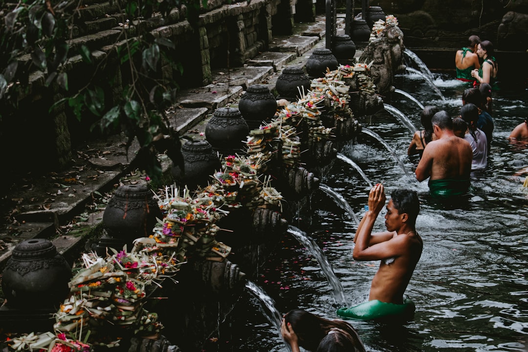 The purification pools at Tirta Empul temple near Tampaksiring.