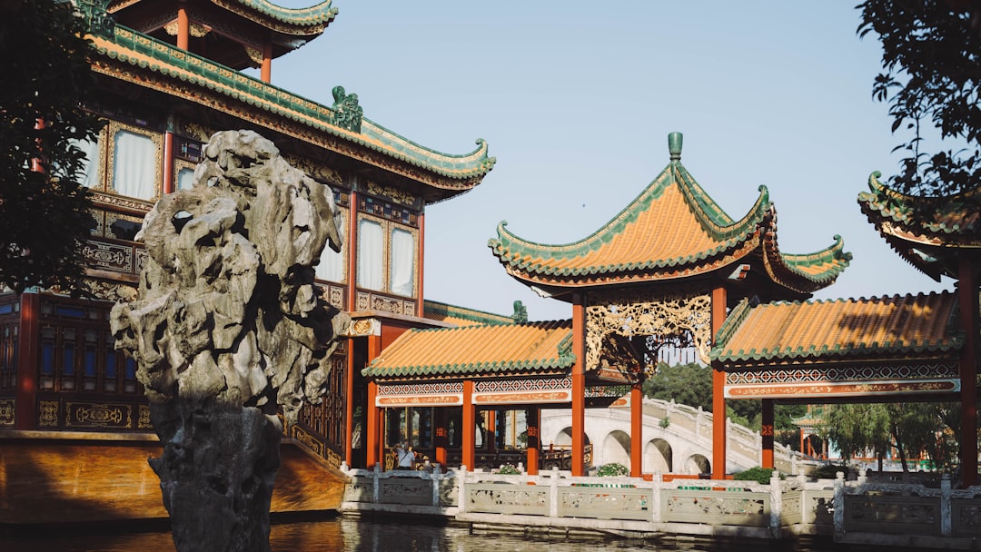 The relocated shrines of Fengdu's Mingshan hill, above the reservoir that now covers the old town.