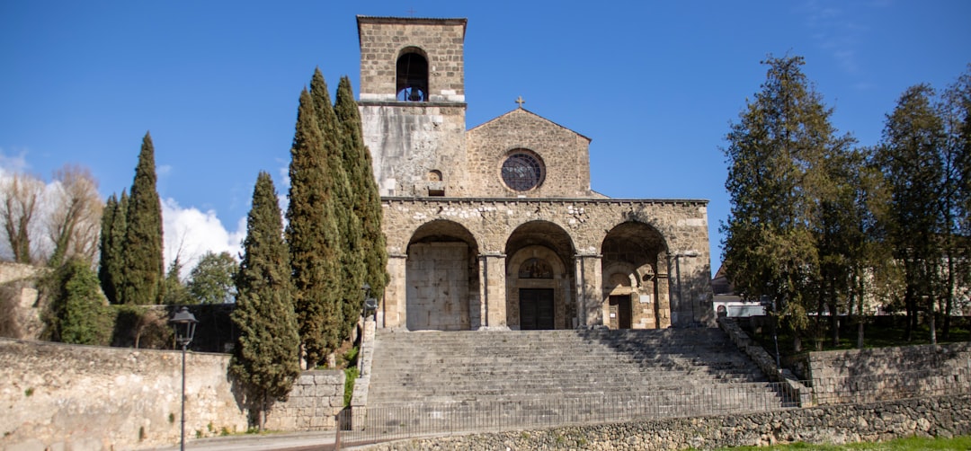 The Romanesque abbey of Sant'Antimo, still an active monastic community near Castelnuovo dell'Abate.