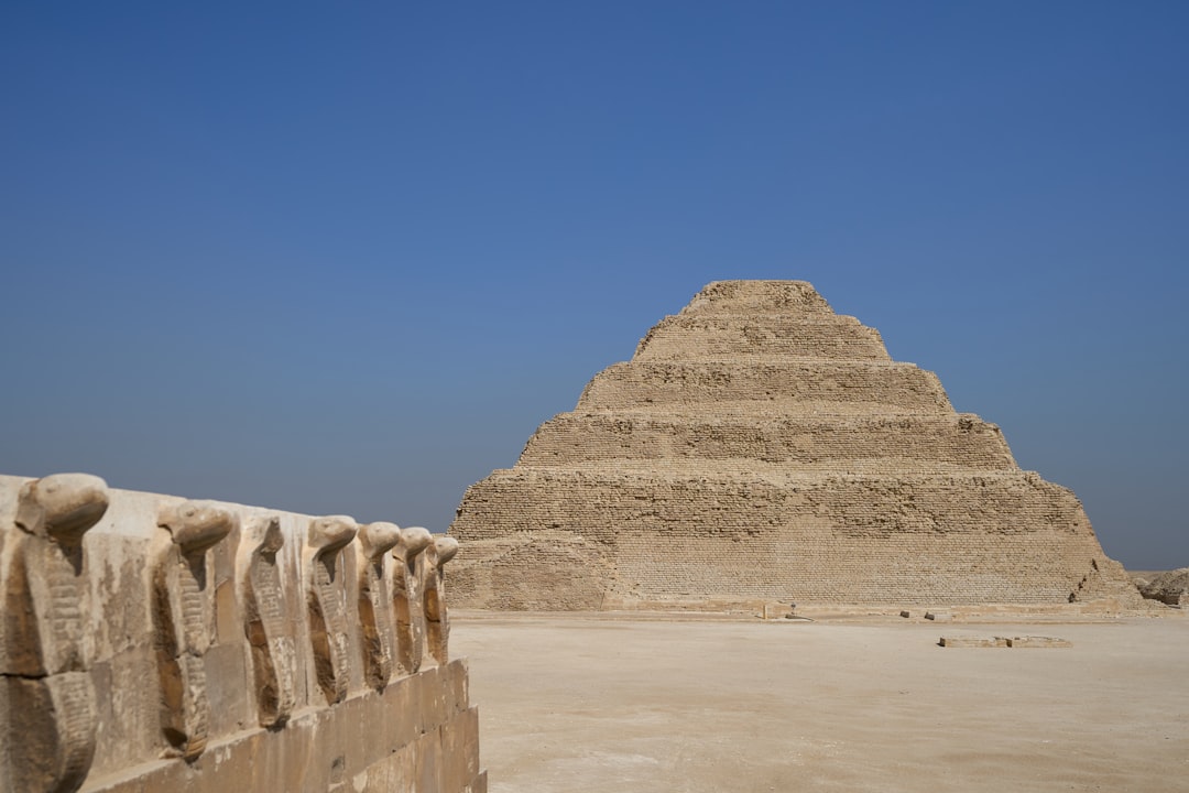 The Step Pyramid of Djoser at Saqqara, built roughly a century and a half before Giza's pyramids.
