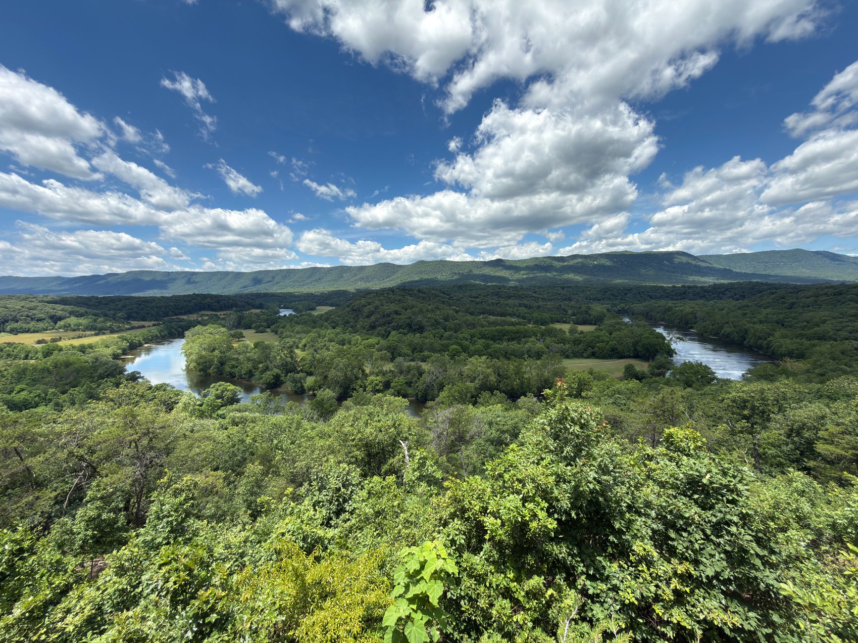 The view from Humpback Rocks, mile 5.8, back toward the Shenandoah Valley.