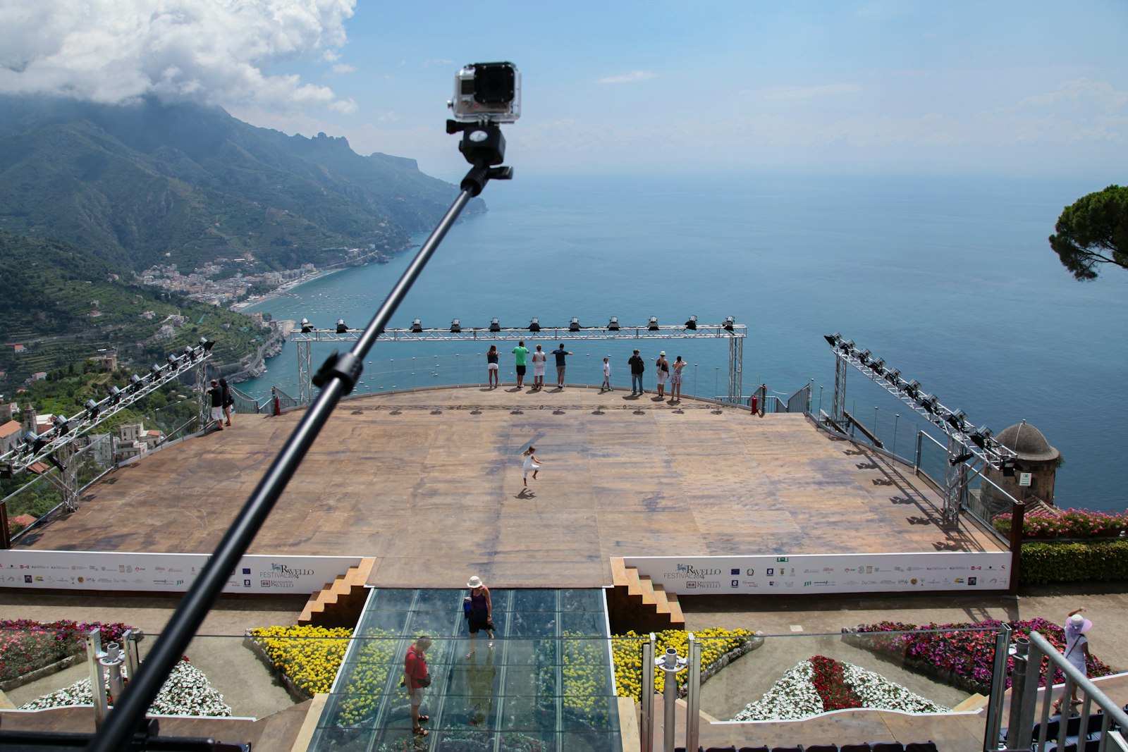 Villa Rufolo's terraced gardens in Ravello look straight down the Dragone valley to the sea.