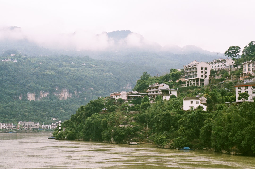 Yichang's riverfront at dusk, the usual end point for a Chongqing-to-Yichang sailing.